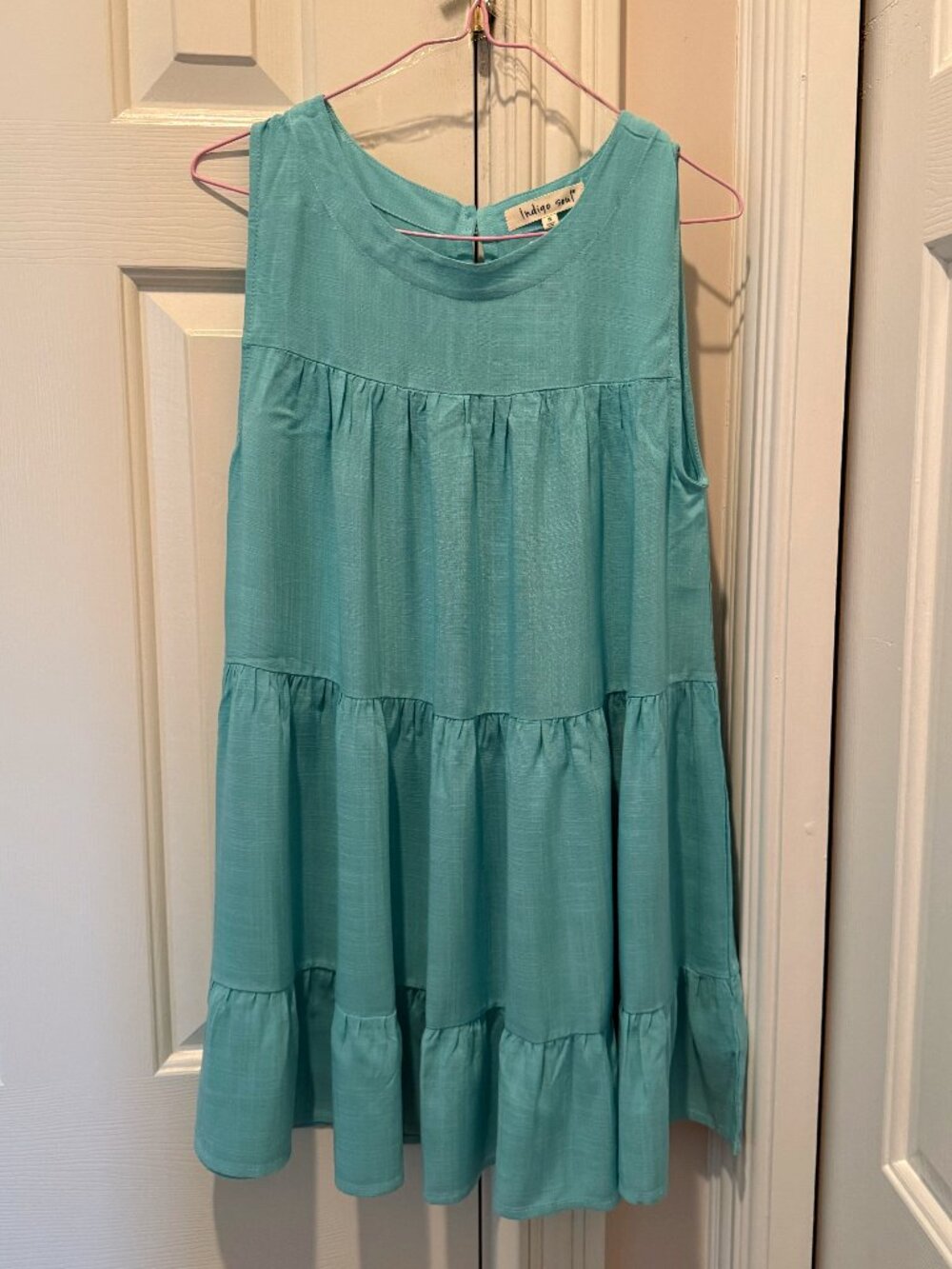 NWT Indigo Soul Tiered Aqua swing top sz small